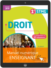 Droit 1re STMG (2019) - Pochette - Manuel numérique enseignant