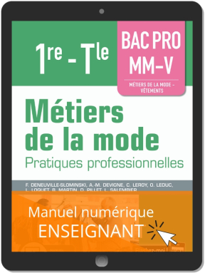 Métiers de la mode 1re, Tle Bac Pro MM-V (2019) - Pochette - Manuel numérique enseignant