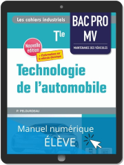 Technologie de l'automobile Tle Bac Pro MV (2021) - Pochette - Manuel numérique élève
