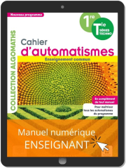 Cahier d'automatismes Maths 1re, Tle Technologiques Enseignement commun (2021) - Manuel numérique enseignant