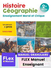 Les Parcours Pros - Histoire Géographie EMC 2de Bac Pro (2023) - Pochette - FLEX manuel granulaire numérique enseignant
