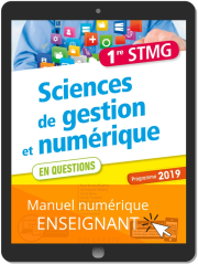 Sciences de gestion et numérique 1re STMG (2019) - Pochette - Manuel numérique enseignant