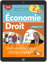 Économie-Droit 2de Bac Pro (2019) - Pochette - Manuel numérique enseignant
