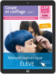 En situations professionnelles Coupe et coiffage - Pôle 1 T2 - CAP Métiers de la coiffure (2020) - Pochette - Manuel numérique élève