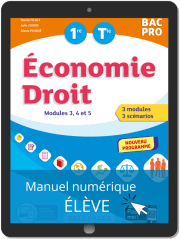 Économie-Droit 1re, Tle Bac Pro (2020) - Pochette - Manuel numérique élève