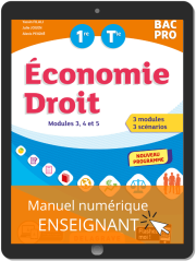 Économie-Droit 1re, Tle Bac Pro (2020) - Pochette - Manuel numérique enseignant
