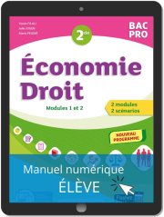 Économie-Droit 2de Bac Pro (2020) - Pochette - Manuel numérique élève