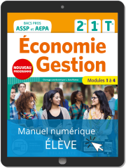 Économie-Gestion 2de, 1re, Tle Bac Pro ASSP et AEPA (2020) - Pochette - Manuel numérique élève