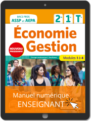 Économie-Gestion 2de, 1re, Tle Bac Pro ASSP et AEPA (2020) - Pochette - Manuel numérique enseignant