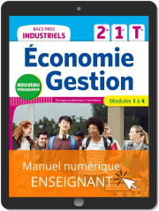Économie-Gestion 2de, 1re, Tle Bacs Pros Industriels (2020) - Pochette - Manuel numérique enseignant