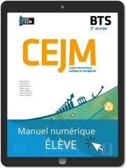 Culture économique, juridique et managériale (CEJM) 2e année BTS (2021) - Pochette - Manuel numérique élève