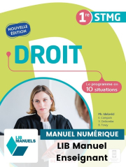 Droit 1re STMG (2021) - Pochette - Manuel numérique enseignant