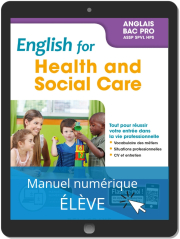 English for Health and Social Care - Anglais Bac Pro (2019) - Pochette - Manuel numérique élève