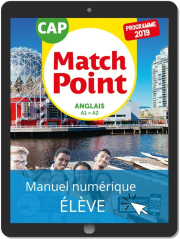 Match Point Anglais CAP (2019) - Pochette - Manuel numérique élève