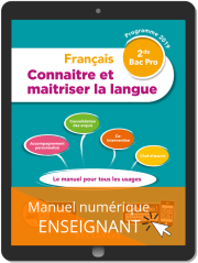 Connaitre et maitriser la langue 2de Bac Pro (2019) - Pochette - Manuel numérique enseignant
