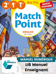 Match Point Anglais 2de, 1re, Tle Bac Pro (Ed. num. 2021)  - Pochette - Manuel numérique enseignant