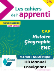 Les cahiers de l'apprenti - Histoire Géographie EMC CAP et CFA (2022) - LIB Pochette numérique enseignant